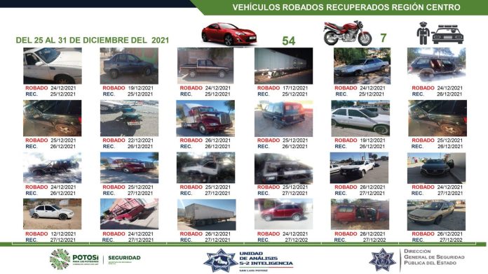 ESTOS SON LOS VEHÍCULOS RECUPERADOS POR ROBO EN DICIEMBRE